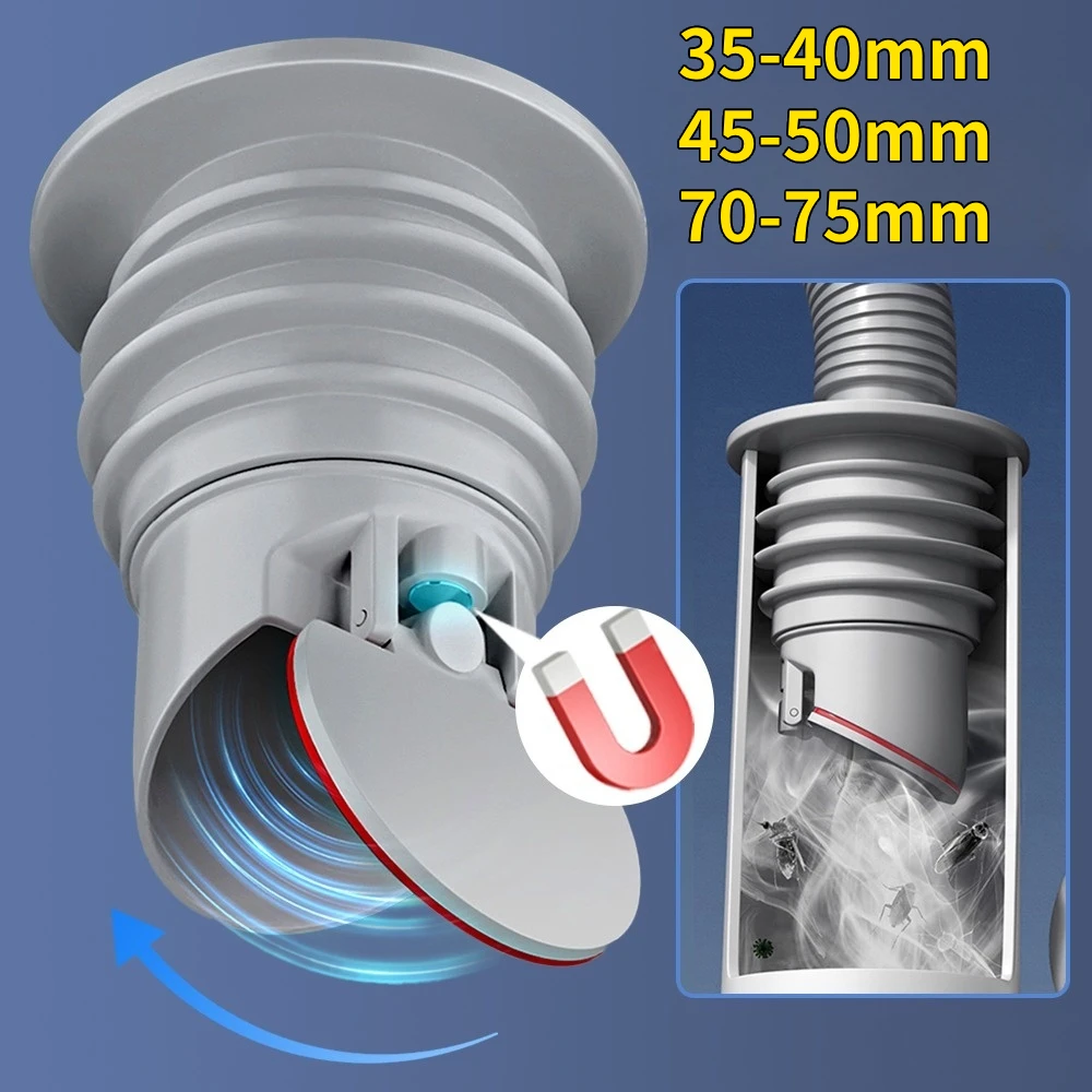 Drain Pipe Clip - 70-75mmシリコン排水口 キッチンシンクプラグ 下水管シーリングリング 水栓 床排水 シャワー栓