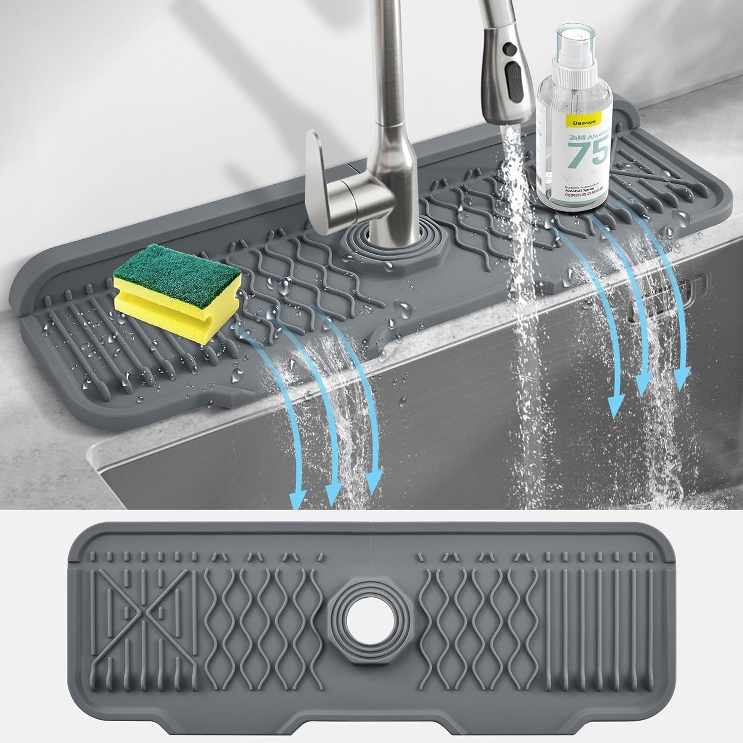 お手入れ簡単シリコン蛇口スプラッシュガードマット滑り止め、5 - Silicone Tap Washer のレビューと価格